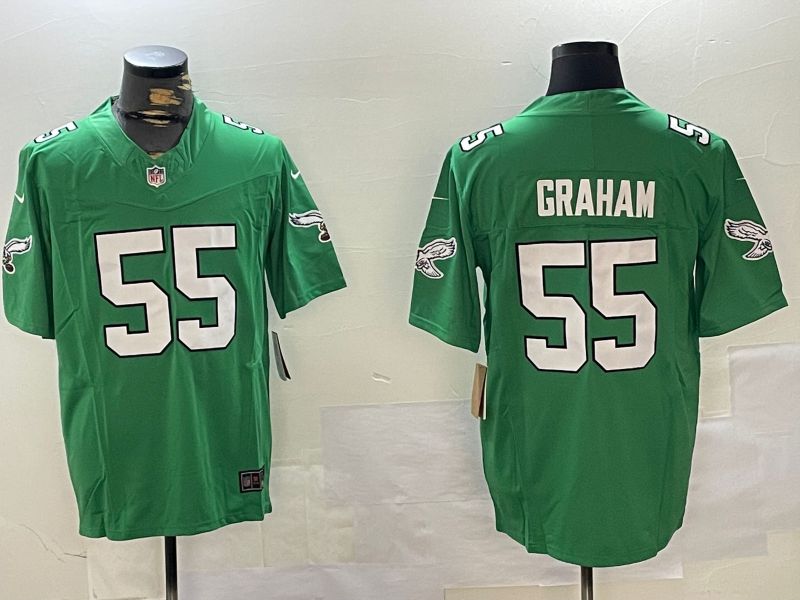 Men Philadelphia Eagles #55 Graham Green Throwback 2024 Nike Vapor Limited NFL Jersey style 1->philadelphia eagles->NFL Jersey
